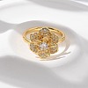 Brass Micro Pave Clear Cubic Zirconia Finger Rings for Women RJEW-U041-08G-2