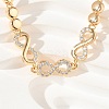 Brass Micro Pave Cubic Zirconia Link Chain Bracelets KK-R217-46G-2