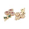 4Pcs 2 Style Real 18K Gold Plated Brass Micro Pave Colorful Cubic Zirconia Pendants ZIRC-ZZ0001-01G-5