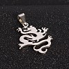 Tarnish Resistant 201 Stainless Steel Dragon Pendants STAS-I032-196A-1