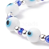 Lampwork Evil Eye & Glass Braided Bead Bracelet BJEW-TA00157-4