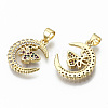 Brass Micro Pave Colorful Cubic Zirconia Pendants KK-S061-37G-NR-2