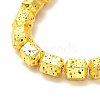 Electroplated Natural Lava Rock Beads Strands G-G984-09-4