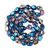 Electroplate Transparent Glass Beads Strands EGLA-N008-016-3