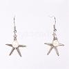 Dangle Retro Alloy Starfish/Sea Stars Pendants Earrings for Women EJEW-PJE687-1