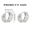 1 Pair Brass Micro Pave Clear Cubic Zirconia Hoop Earrings EJEW-LP0004-68P-2