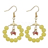 Imitation Jade Glass Beaded Ring Dangle Earrings EJEW-JE05568-03-1