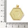 Hexagon with Cross Brass Micro Pave Cubic Zirconia Pendants KK-K385-038G-4