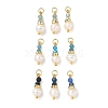 3Pcs 3 Styles Faceted Natural Apatite & Kyanite and Potato Pearl Pandants PALLOY-JF06048-02-1