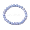 Natural Dyed Blue Lace Agate Beads Stretch Bracelets for Women BJEW-JB11261-2