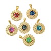 Brass Pendants Micro Pave Cubic Zirconia Pendants KK-K356-11G-1