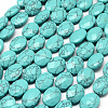 Faceted Oval Synthetic Turquoise Beads Strands X-G-R303-14-1