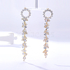 Real 18K Gold Plated Brass Dangle Stud Earrings WY4704-3-1