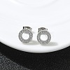 304 Stainless Steel Micro Pave Clear Cubic Zirconia Stud Earrings STAS-Z107-01P-01-6