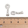 925 Sterling Silver Micro Pave Clear Cubic Zirconia Fold Over Clasps STER-U004-03P-3