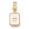 Brass Micro Pave Cubic Zirconia Pendants KK-S049-05G-B-1