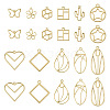 44Pcs 11 Styles Rack Plating Alloy Open Back Bezel Pendants FIND-TA0003-34-3