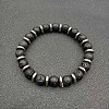 Round Natural Lava Rock Beaded Stretch Bracelets for Women Men MY8494-10-1