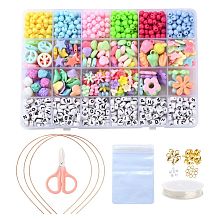 DIY Cute Colorful Beads & Pendants Kid Jewelry Set Making Kit DIY-LS0004-05