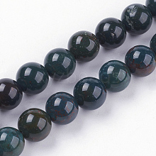 Natural Bloodstone Beads Strands G-N0120-25-8mm