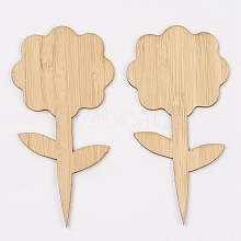 Flower Shape Bamboo Plant Labels DIY-WH0167-25