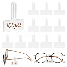 AHADERMAKER 100Pcs Transparent PVC Glasses Price Tags Sleeve CDIS-GA0001-04