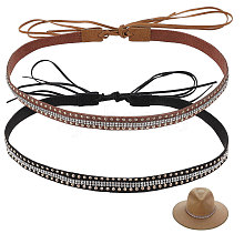 CHGCRAFT 2Pcs 2 Colors PU Leather Hat Bands DIY-CA0006-25