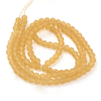Baking Paint Transparent Glass Bead Strands GLAA-S031-6mm-11-1