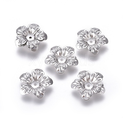 Non-Tarnish 5-Petal 316 Surgical Stainless Steel Bead Caps STAS-G196-04P-1