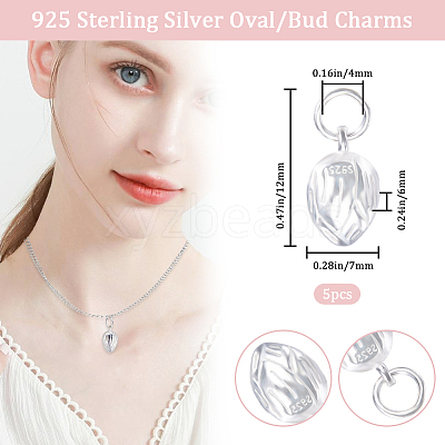 5Pcs 925 Sterling Silver Charms STER-BBC0005-35S-1