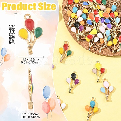 40Pcs 8 Colors Alloy Enamel Pendants ENAM-YW0006-85-1