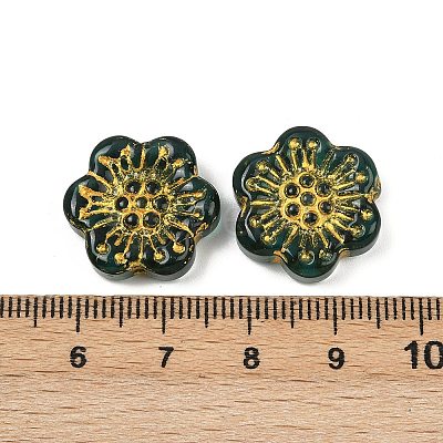 Baking Paint and Golden Metal Enlaced Glass Beads DGLA-T004-09E-1