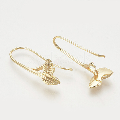 Brass Earring Hooks KK-T027-115G-1