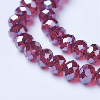 Electroplate Glass Beads Strands EGLA-A034-T8mm-A02-1