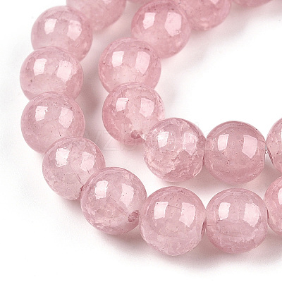 Baking Paint Crackle Glass Bead Strands DGLA-Q023-8mm-YS7-1