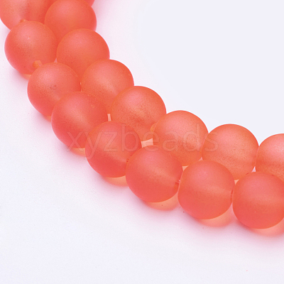 Baking Paint Transparent Glass Bead Strands X-GLAA-S031-8mm-27-1