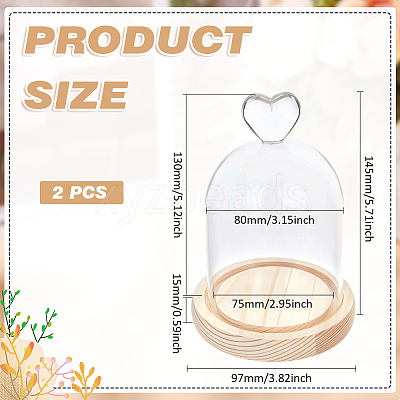 Heart Arch Glass Dome Cover AJEW-WH0643-088B-1
