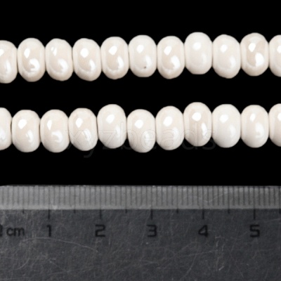 Glazed Porcelain Rondelle Beads PORC-Q001-01K-1