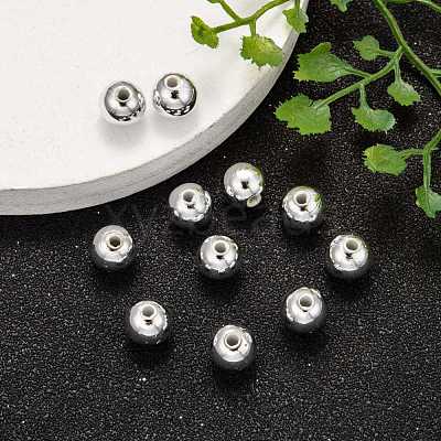 Plating Plastic Acrylic Round Beads PACR-L003-8mm-S-1
