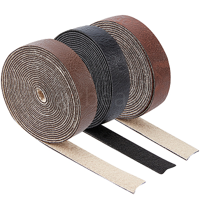 3 Rolls 3 Colors PU Imitation Leather Cord LC-GF0001-08B-1
