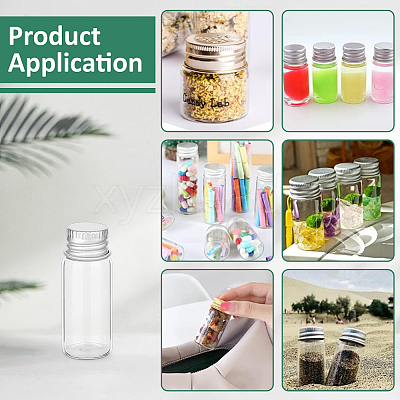 Glass Bead Storage Tubes with Aluminum Screw Lid AJEW-WH0818-009-1