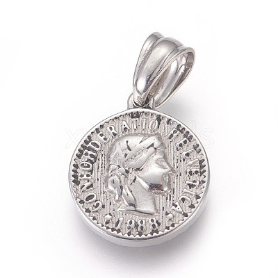 304 Stainless Steel Pendants STAS-E449-62AS-1