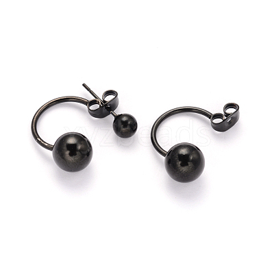 304 Stainless Steel Stud Earrings EJEW-I196-07C-1