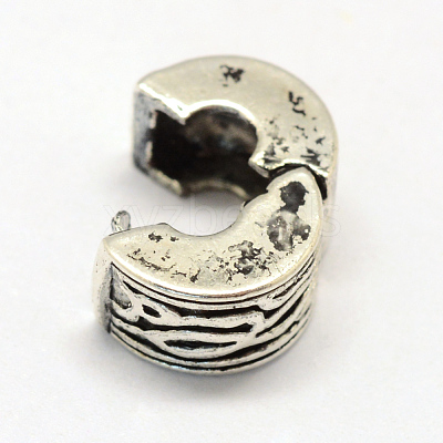 Alloy European Style Clasps X-PDLC-R001-08AS-1