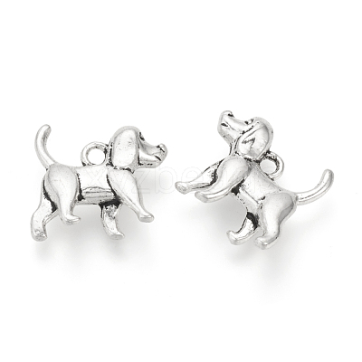 Tibetan Style Alloy Puppy Pendants X-TIBEP-Q076-065AS-RS-1