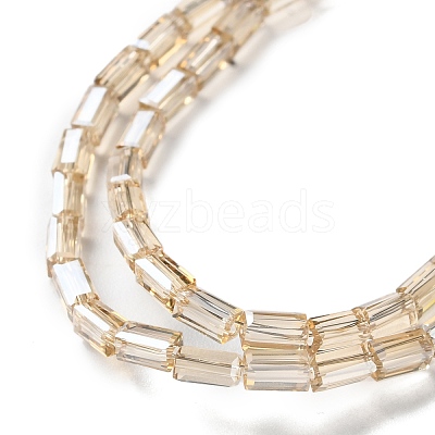 Electroplate Transparent Glass Beads Strands Pearl Luster Plated EGLA-H106-01A-PL02-1