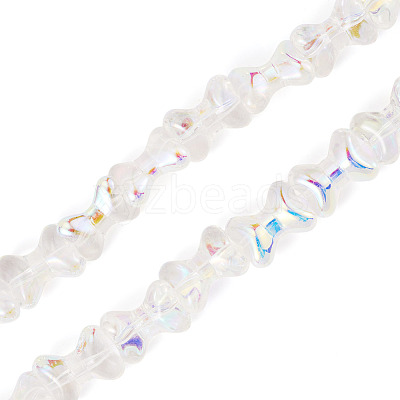 Electroplate Transparent Glass Beads Strands GLAA-TAC0028-009C-1