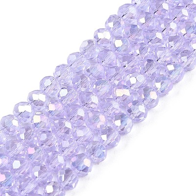 Electroplate Glass Beads Strands X-EGLA-A044-T4mm-B17-1