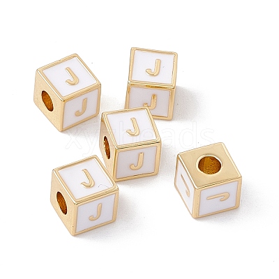 Rack Plating Brass Enamel Beads KK-B060-04G-04J-1