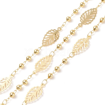 Brass Leaf Link Chains CHC-P009-06G-1